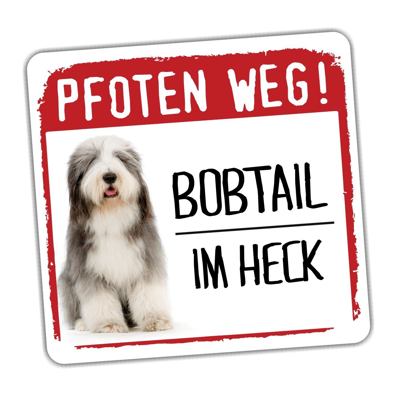 siviwonder Bobtail - Pfoten Weg Kleiner Hundeaufkleber OES REFLEKTIEREND Reflective Auto Aufkleber Old English Sheepdog OES von siviwonder