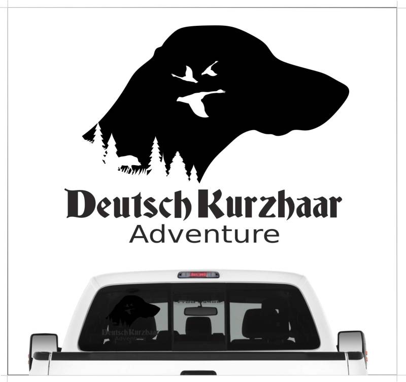 siviwonder Auto Aufkleber Deutsch Kurzhaar DK Adventure Autoaufkleber Hundemotiv Hundeaufkleber autoaufkleber Hund Folie Jagdaufkleber Jagdschwarz von siviwonder