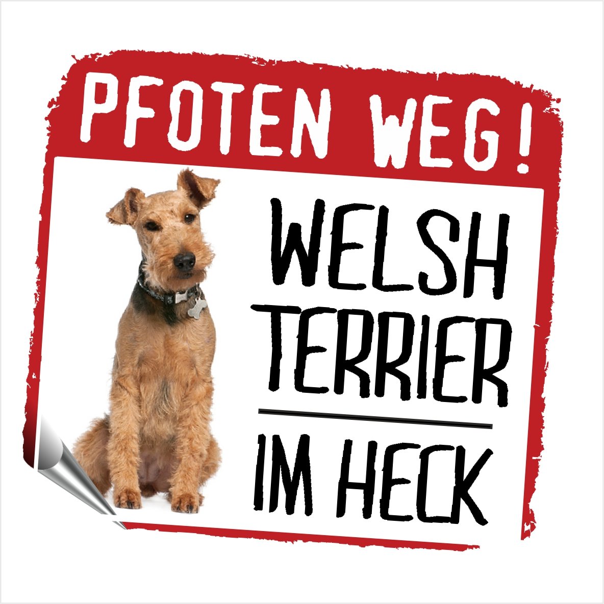 siviwonder Auto Aufkleber Welsh Terrier Pfoten Weg Hundeaufkleber REFLEKTIEREND Reflective von siviwonder