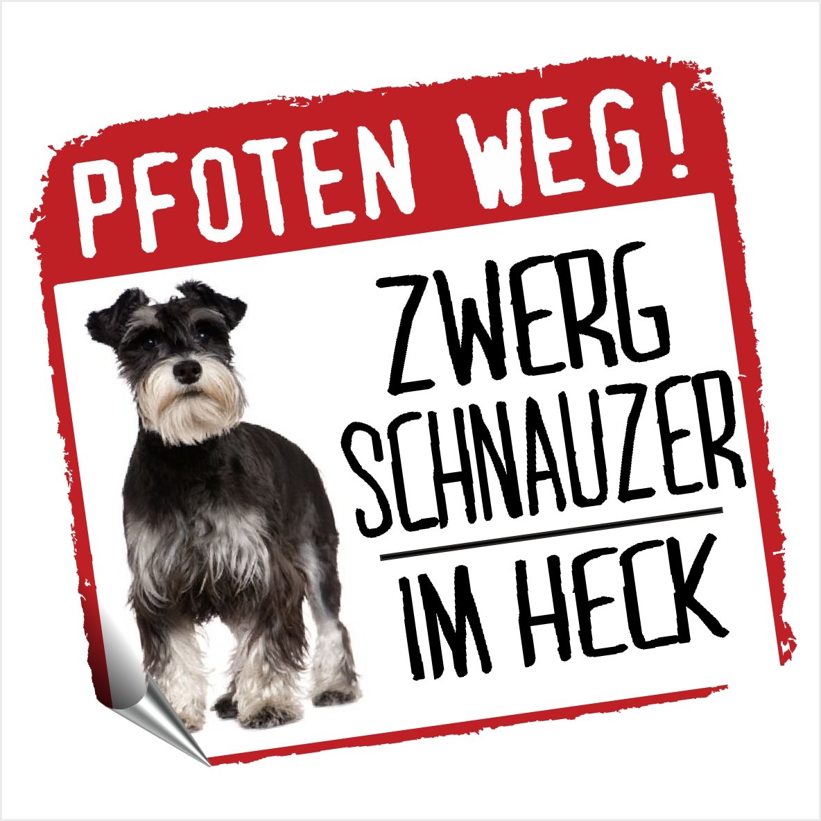 siviwonder Auto Aufkleber Zwergschnauzer Schnauzer Pfoten Weg Hundeaufkleber REFLEKTIEREND Reflective von siviwonder