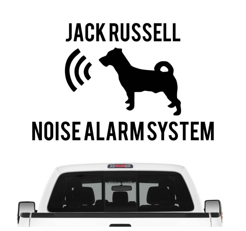 siviwonder Jack Russell Noise Alarmsystem Auto Aufkleber Hund Folie JRT Russel Farbe Schwarz, Größe 10cm von siviwonder