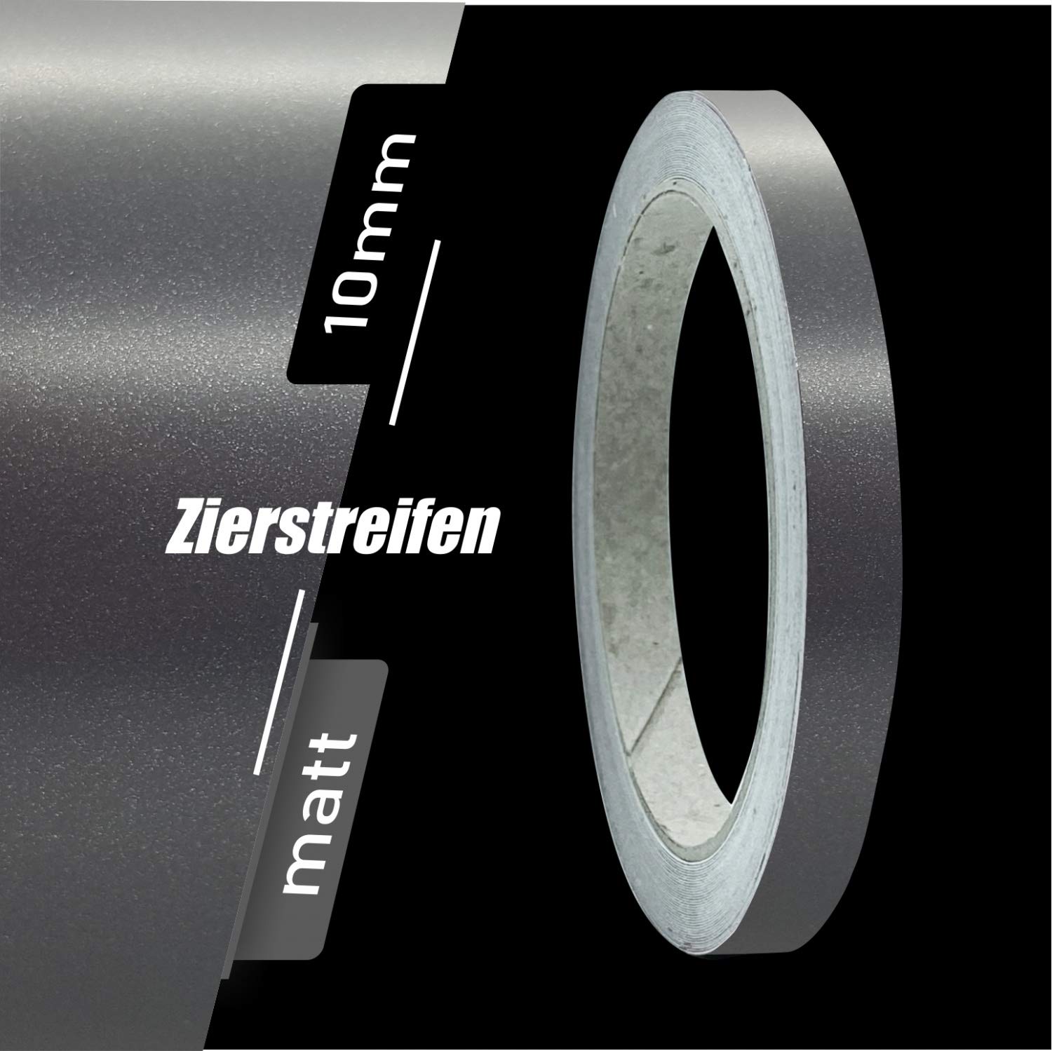 siviwonder Zierstreifen Matt anthrazit metallic 10mm Aufkleber grau Länge 10m Auto Boot Klebeband siviwonder Zierstreifen Matt anthrazit metallic 10mm Aufkleber grau Länge 10m Auto Boot Klebeband von siviwonder