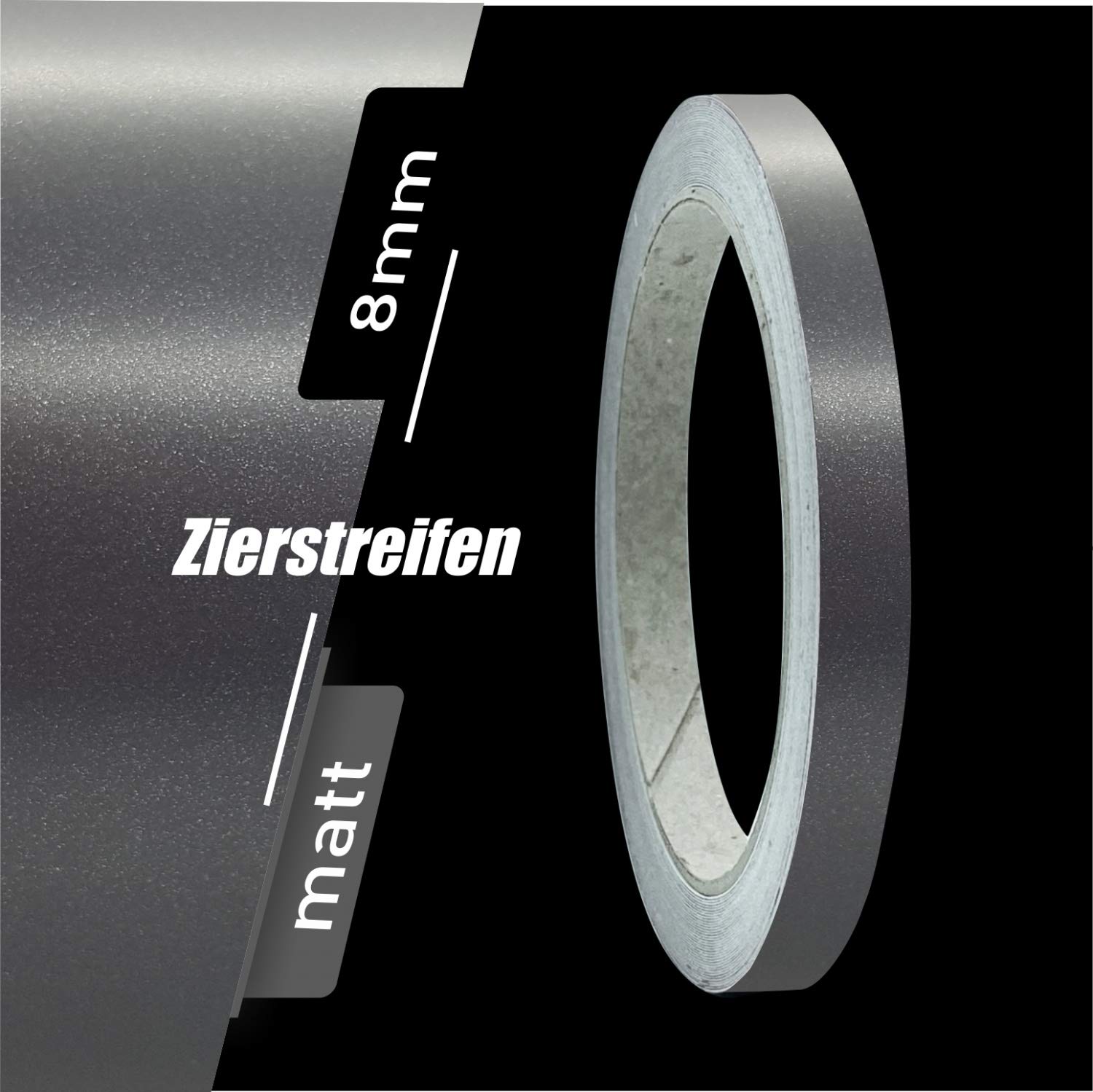 siviwonder Zierstreifen Matt anthrazit metallic 8mm Aufkleber grau Länge 10m Auto Boot Klebeband siviwonder Zierstreifen Matt anthrazit metallic 8mm Aufkleber grau Länge 10m Auto Boot Klebeband von siviwonder
