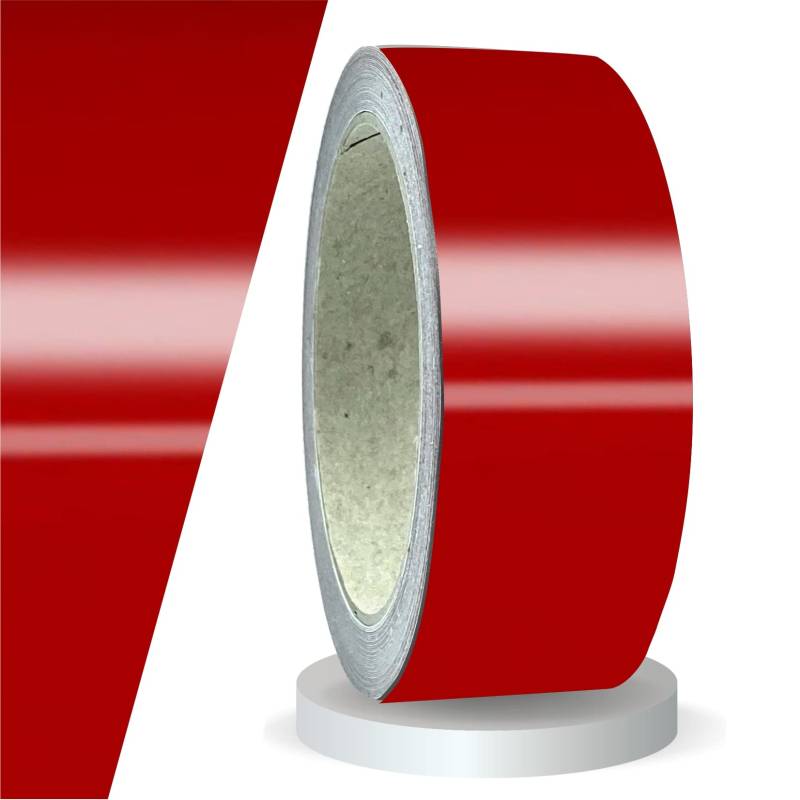 siviwonder Zierstreifen rot Karmin Glanz in 40 mm Breite und 10 m Länge Aufkleber Folie für Auto Boot Jetski Modellbau Klebeband Dekorstreifen - Karminrot von siviwonder
