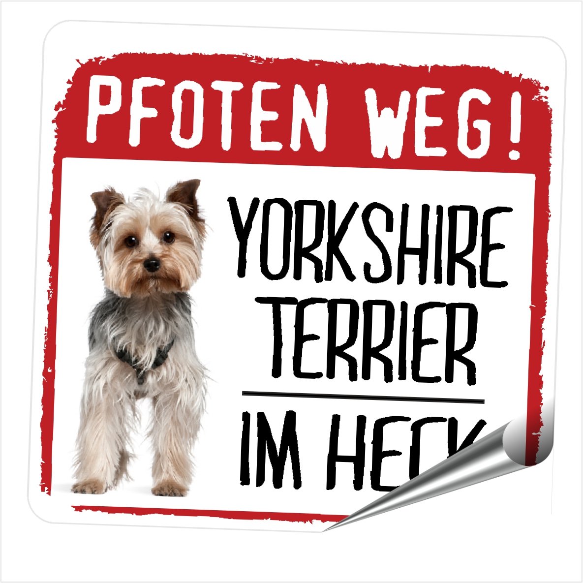 siviwonder Yorkie Yorkshire Terrier Pfoten Weg Hundeaufkleber REFLEKTIEREND Reflective Auto Aufkleber von siviwonder
