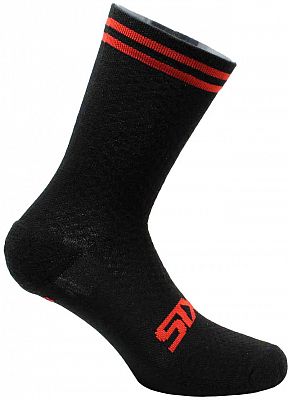 Sixs Merino, Socken - Schwarz/Rot - 36-39 von Sixs