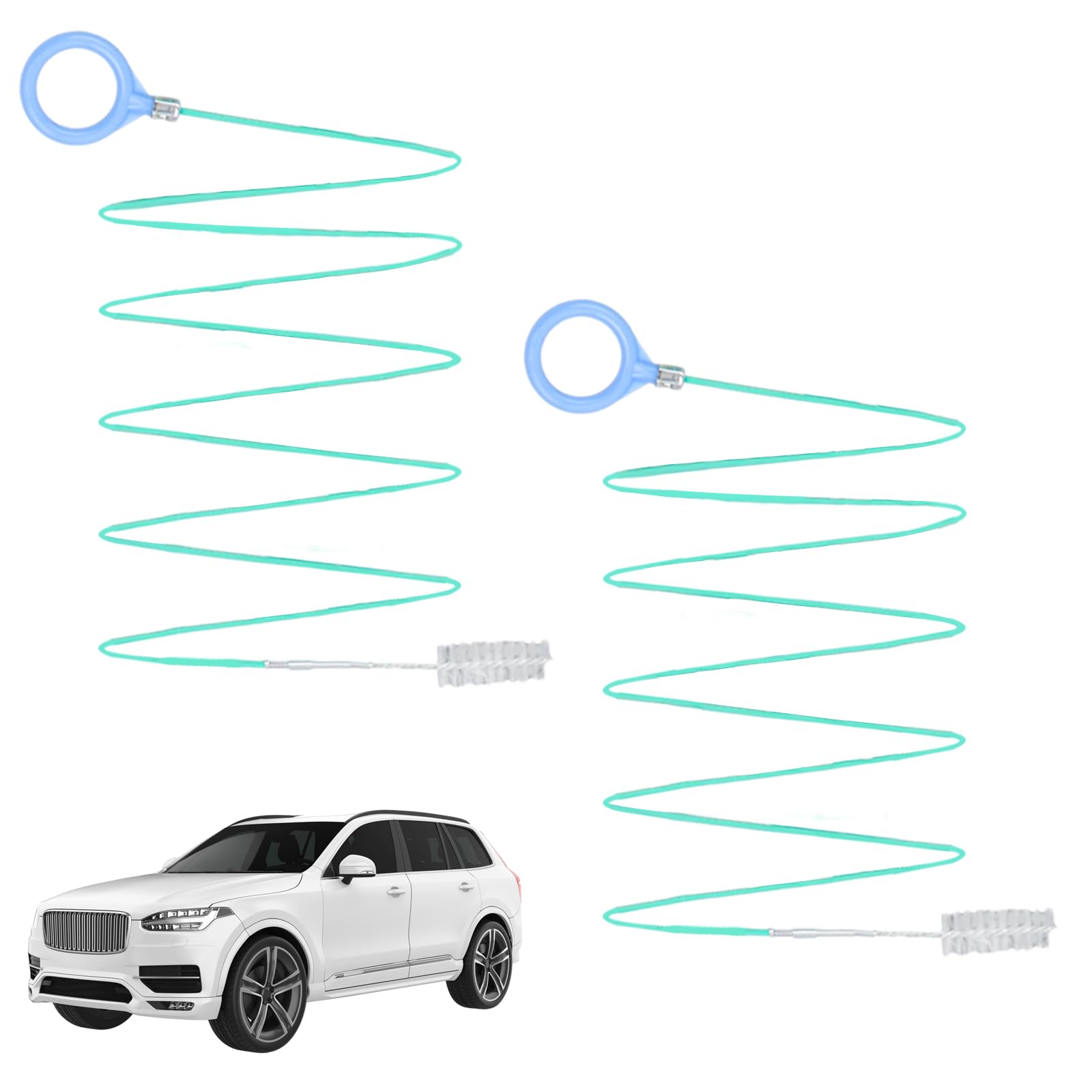 2 Stk 300cm Flexible Auto Schiebedach Reinigungsbürste für Rohre mit Schmalem Abflussloch, Multifunktionale Abflussreiniger Werkzeug Extra Lang, Kühlschrank Abflussbürste für Auto Kraftstofftank von Siyurongg