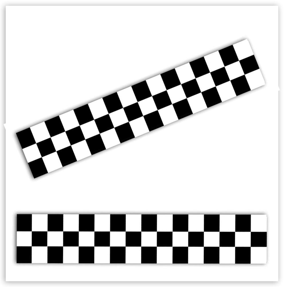 SkinoEu® 2 Stück Vinyl Aufkleber Autoaufkleber Zielflagge Schwarz Weiß Motorcycle Racing Rallye Stickers Auto Moto Motorrad Fahrrad Helm Fenster Tür Tuning B 15 von SkinoEu
