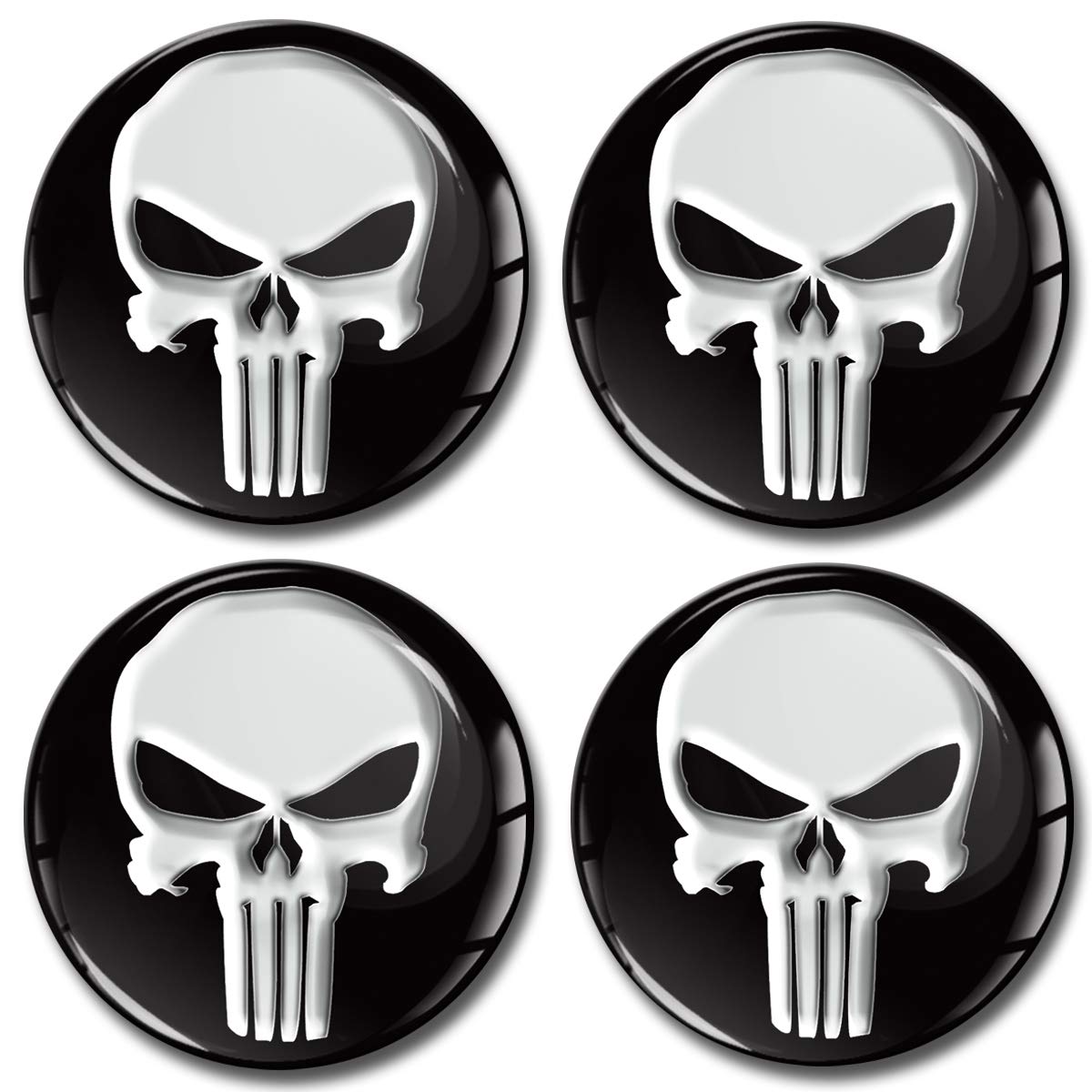 3D Silikon Aufkleber Punisher Schädel Totenkopf Skull Helm Auto Motorrad Emblem