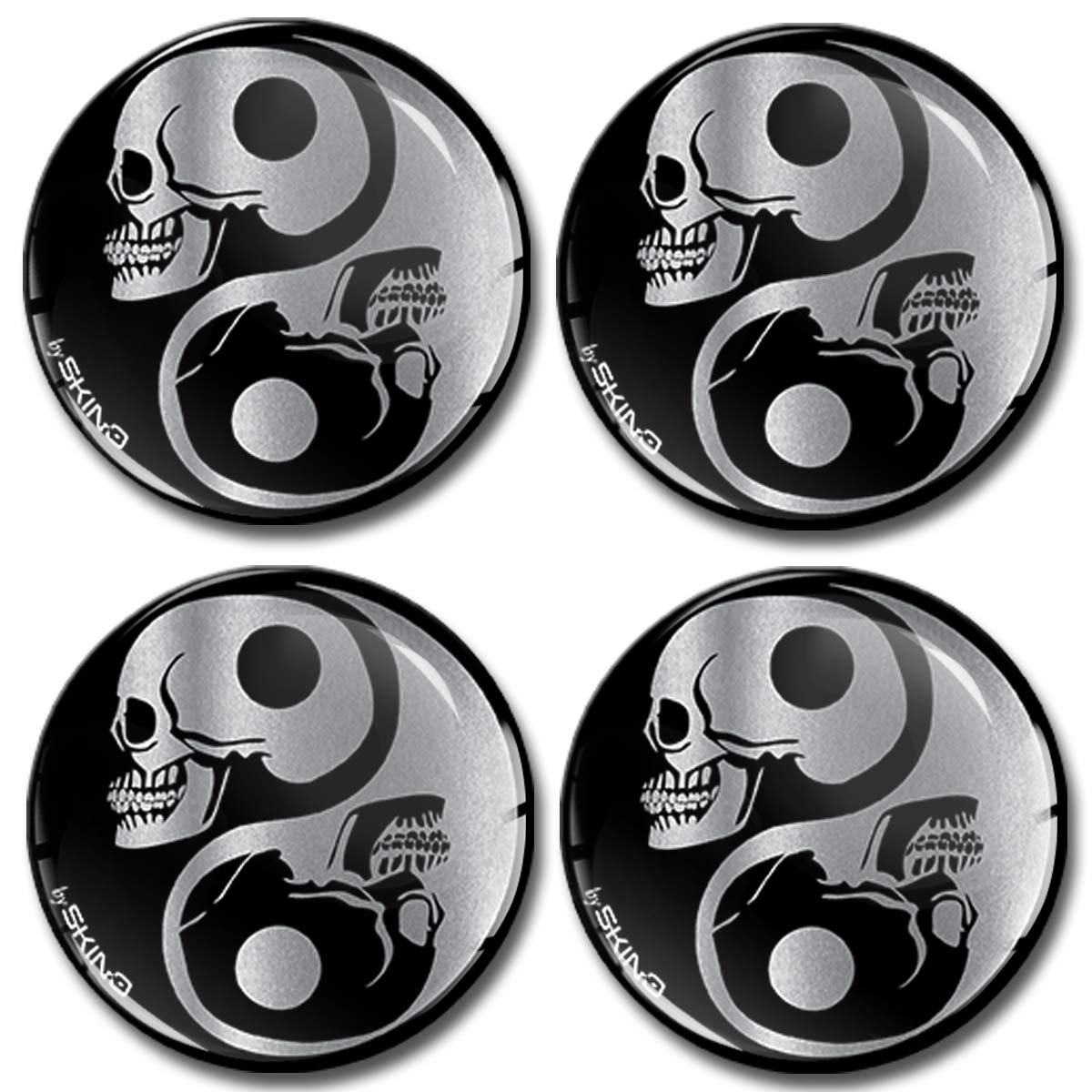 SkinoEu Aufkleber Autoaufkleber für Radkappen Nabenkappen Nabendeckel Radnabendeckel Rad-Aufkleber 60mm Symbol Yin Yang Silber Schädel Totenkopf A 8260 SkinoEu Aufkleber Autoaufkleber für Radkappen Nabenkappen Nabendeckel Radnabendeckel Rad-Aufkleber 60mm Symbol Yin Yang Silber Schädel Totenkopf A 8260 von SkinoEu