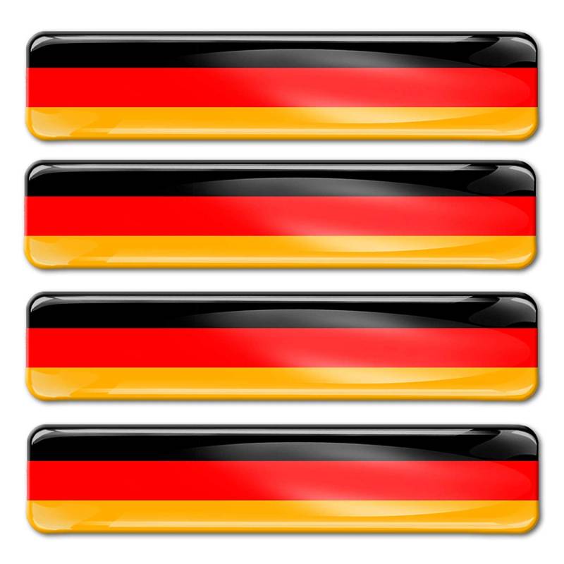 SkinoEu® 4 x Aufkleber 3D Gel Silikon Stickers Germany Deutschland Flagge Fahne Auto Moto Motorrad Fahrrad F 9 von SkinoEu