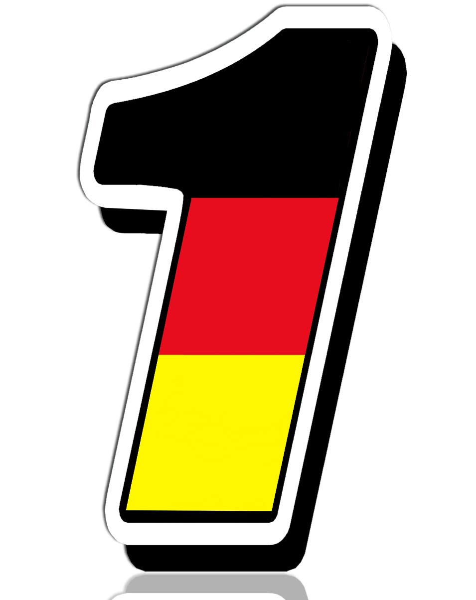 Biomar Labs® Startnummer Nummern Auto Moto Vinyl Aufkleber Deutschland Germany Nationalflagge Flagge Sticker Motorrad Motocross Motorsport Racing Nummer Tuning 1, N 251 von Biomar Labs
