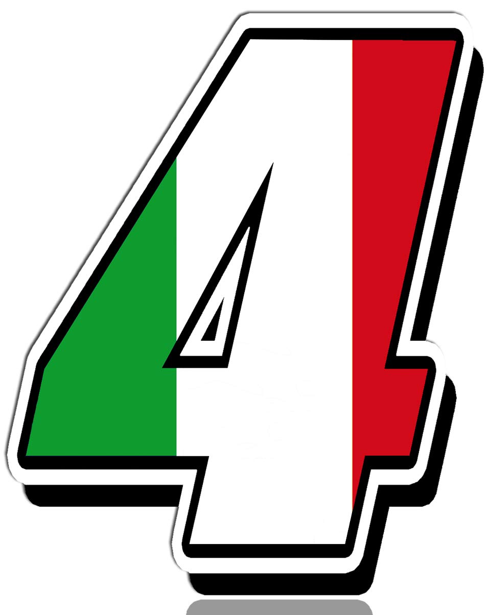 Biomar Labs® Startnummer Nummern Auto Moto Vinyl Aufkleber Italien Nationalflagge Flagge Sticker Motorrad Motocross Motorsport Racing Nummer Tuning 4, N 314 von Biomar Labs