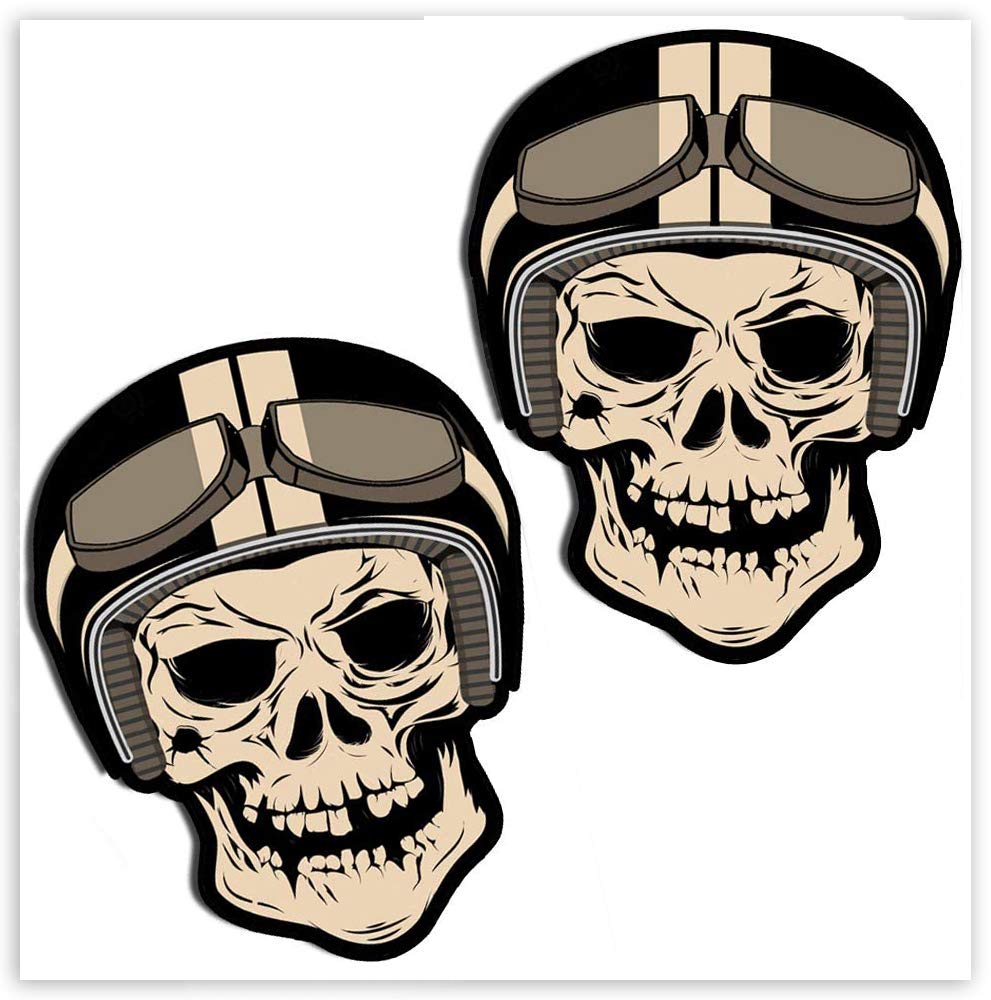 SkinoEu® 2 Stück Vinyl Aufkleber Autoaufkleber Skull Schädel Totenkopf Funny Horror Stickers Auto Moto Motorrad Fahrrad Helm Fenster Tür Tuning B 49 von SkinoEu