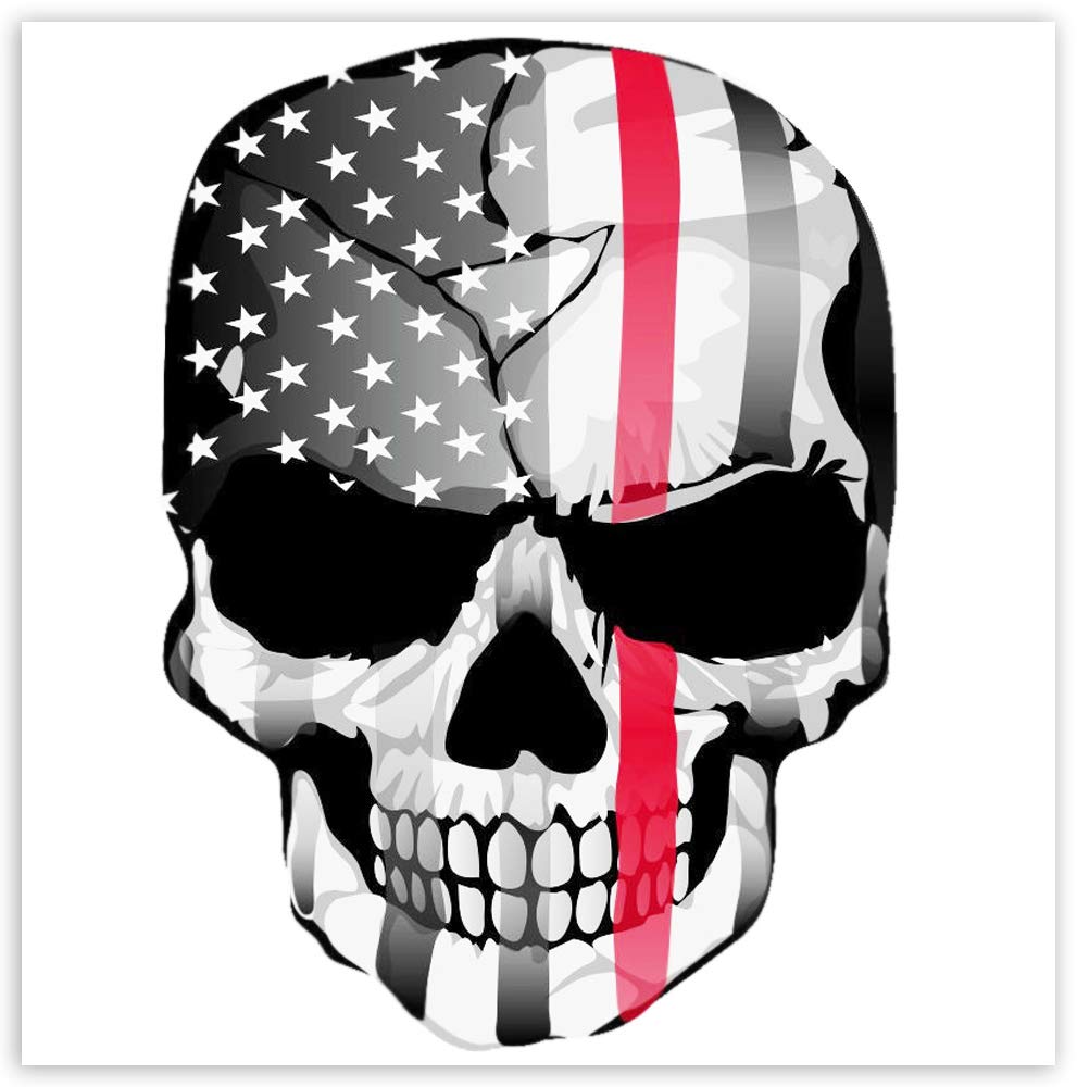 SkinoEu® 2 Stück Vinyl Aufkleber Autoaufkleber Skull Schädel Totenkopf Knochen USA Flagge Vereinigte Staaten Von Amerika Horror Stickers Auto Moto Motorrad Fahrrad Helm Fenster Tuning B 42 von Skino