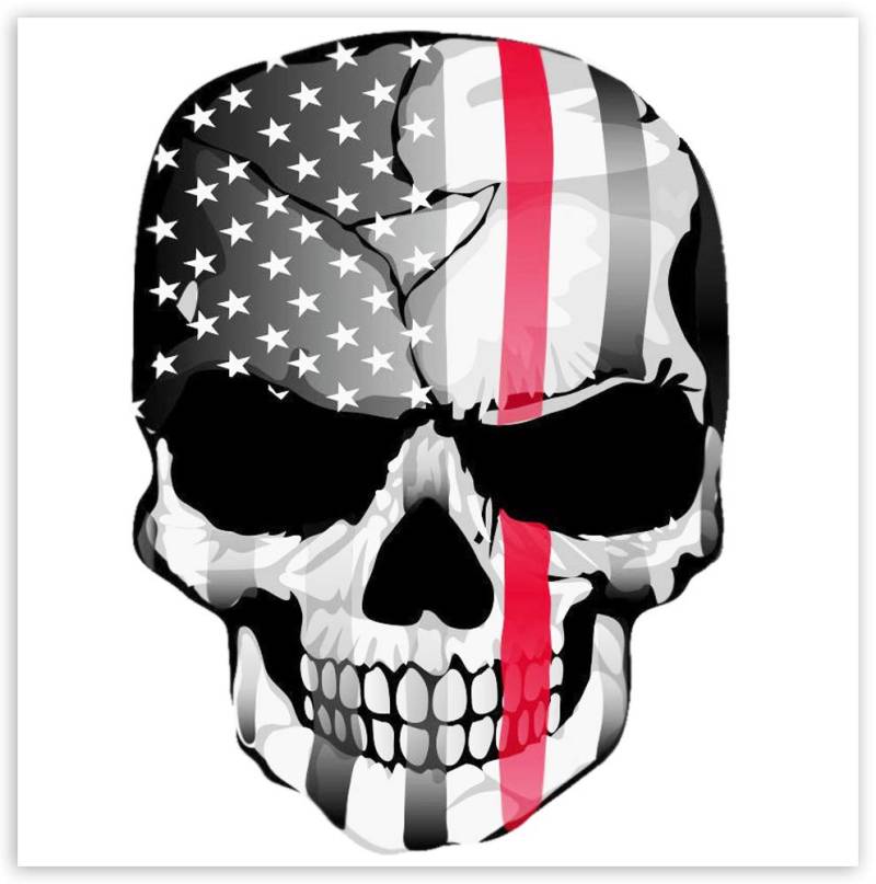 SkinoEu® 2 Stück Vinyl Aufkleber Autoaufkleber Skull Schädel Totenkopf Knochen USA Flagge Vereinigte Staaten Von Amerika Horror Stickers Auto Moto Motorrad Fahrrad Helm Fenster Tuning B 42 von SkinoEu