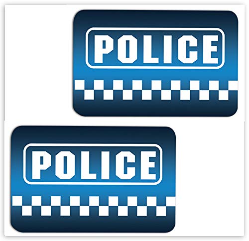 SkinoEu® 2 Stück Vinyl Aufkleber Autoaufkleber Stickers Police Polizei Auto Moto Motorrad Fahrrad Fenster Tür Tuning B 6 von SkinoEu