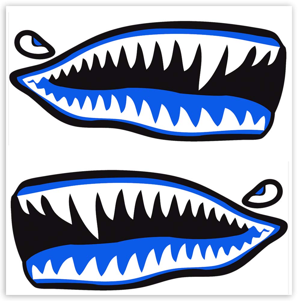 SkinoEu® 2 x /1 Paar/Vinyl Aufkleber Autoaufkleber Hai Zähne Shark Racing Rallye Stickers Auto Moto Motorrad Fahrrad Fenster Tür Tuning B 63 von SkinoEu