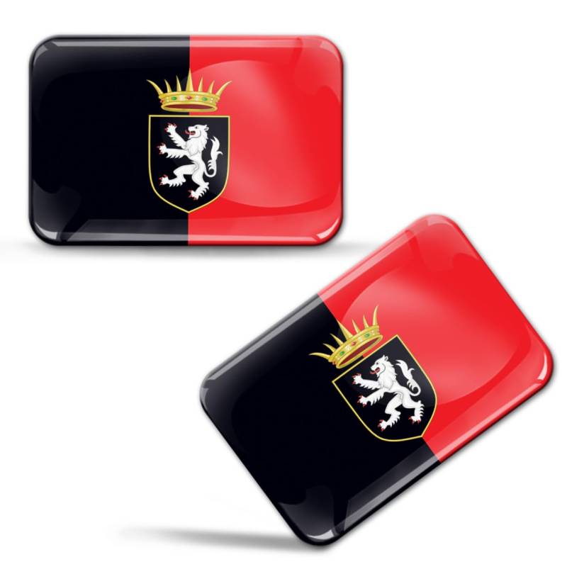 SkinoEu 2 x 3D Gel Aufkleber Aostatal Flagge Valle D’Aosta Italien Region Wappen Fahne Auto Fahrrad Motorrad Tuning F 251 von SkinoEu