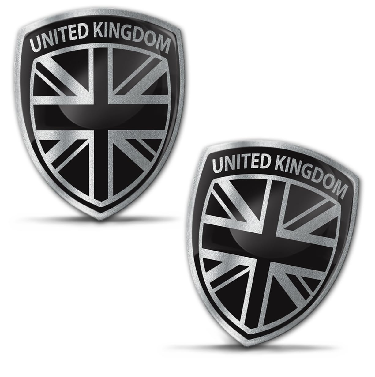 SkinoEu 2 x 3D Gel Aufkleber Großbritannien Flagge Vereinigtes Königreich Fahne Silber Abzeichen Auto Fahrrad Motorrad Tuning F 109 von SkinoEu