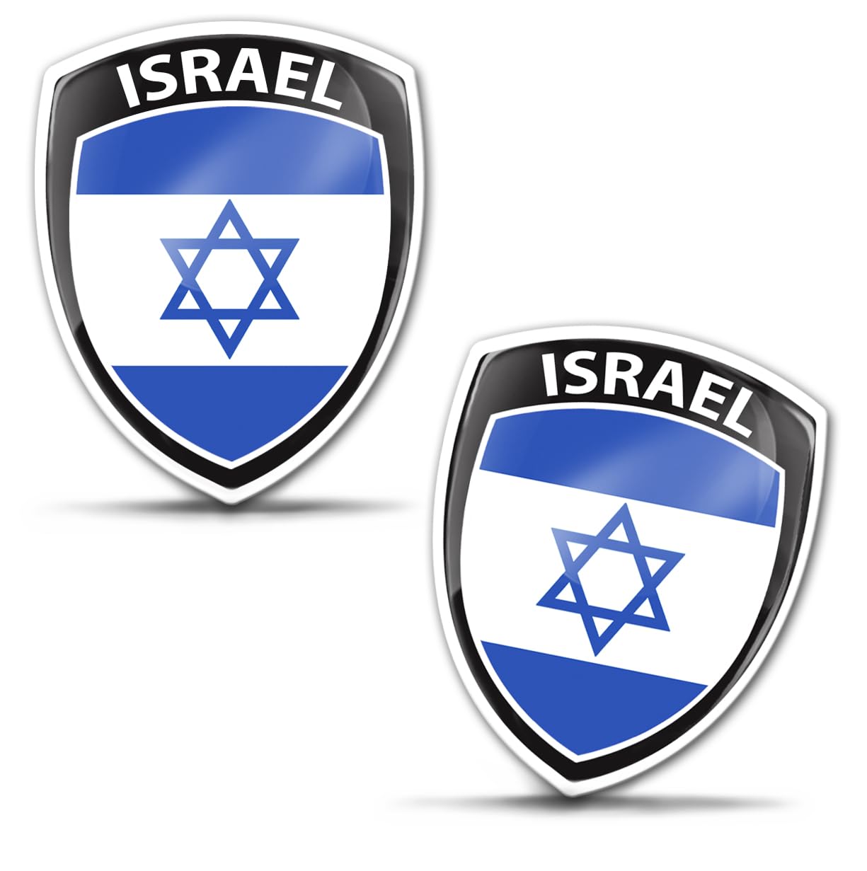 SkinoEu 2 x 3D Gel Aufkleber Israel Israelisch Flagge Fahne Abzeichen Auto Fahrrad Motorrad Tuning F 99 von SkinoEu