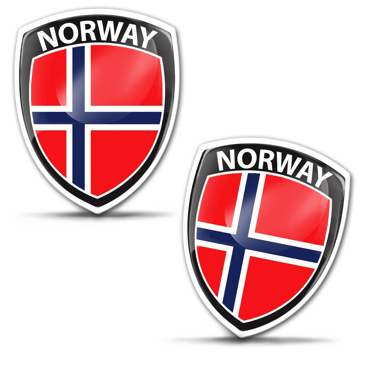 SkinoEu 2 x 3D Gel Aufkleber Norwegen Norwegische Flagge Fahne Abzeichen Auto Fahrrad Motorrad Tuning F 100 von SkinoEu