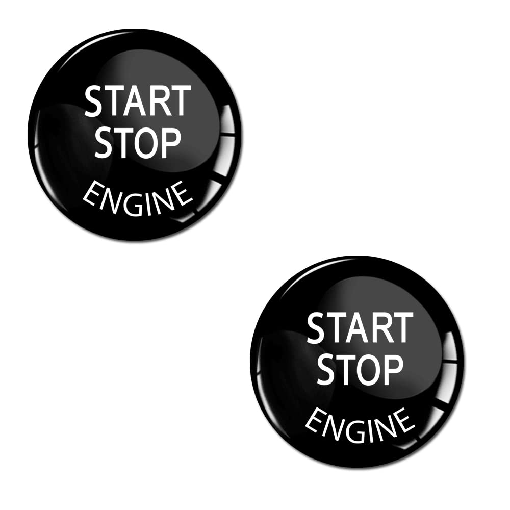 SkinoEu 2 x Aufkleber Durchmesser 35mm 3D Gel Silikon Sticker Start Stop Engine Zündschlüssel Start Stop Knopf Tuning 35mm Z* (Black) von SkinoEu