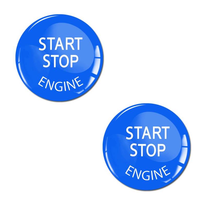 SkinoEu 2 x Aufkleber Durchmesser 35mm 3D Gel Silikon Sticker Start Stop Engine Zündschlüssel Start Stop Knopf Tuning Z* (Blue) von SkinoEu