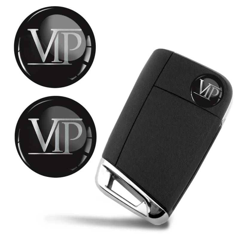 SkinoEu 2 x Ø14mm Aufkleber VIP Schlüssel Emblem Stickers Für Fernbedienung Auto Moto Logo Key Badge Tuning KS 154 von Skino