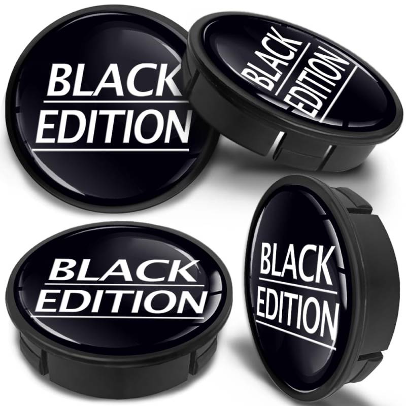 SkinoEu 4 x 60mm Universal Alufelgen Nabenkappen Felgen Kappen Felgendeckel Radkappen Radnabendeckel Nabendeckel Felgenkappen Schwarz Black Edition CX 32 von SkinoEu