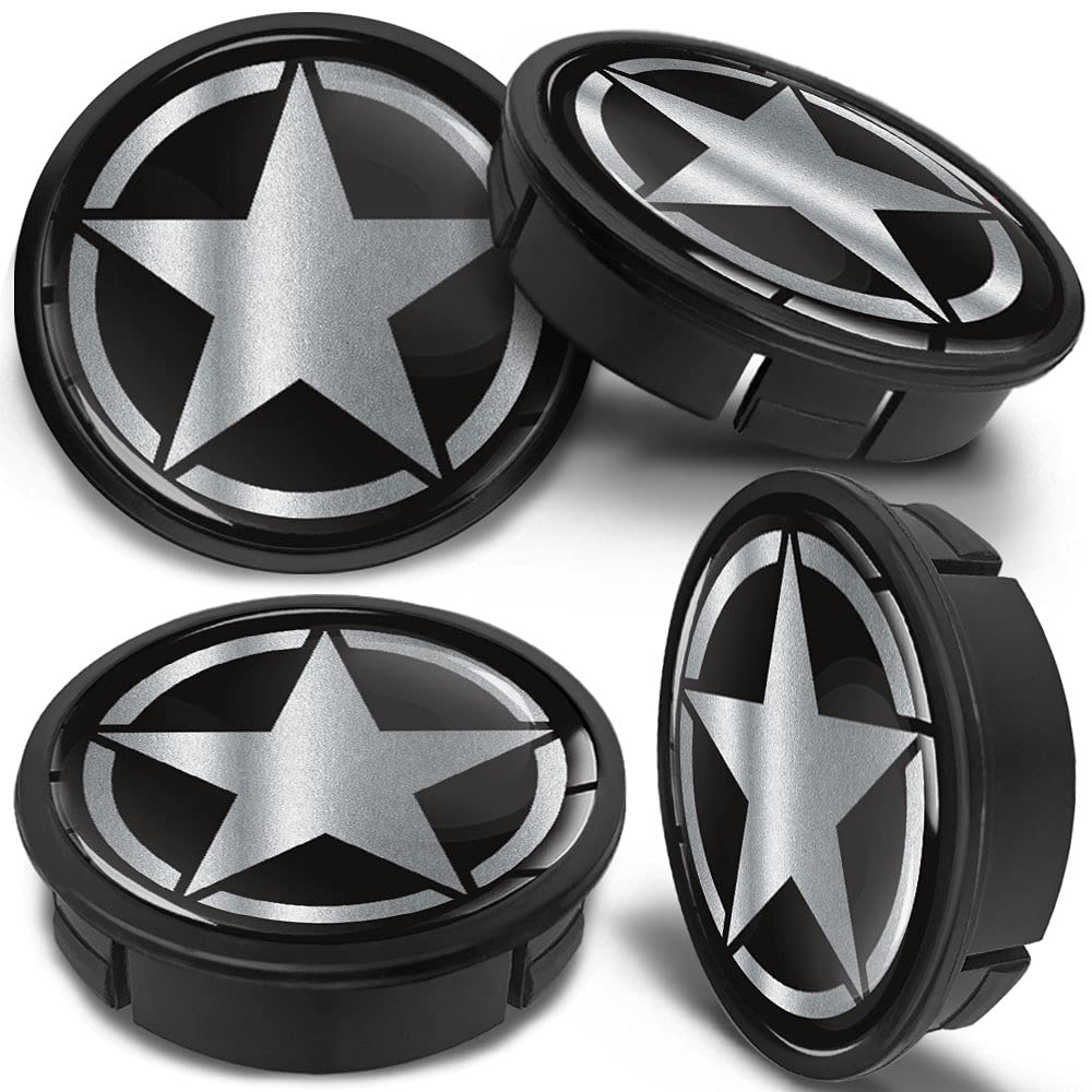 SkinoEu 4 x 60mm Universal Schwarz Alufelgen Nabenkappen Felgen Kappen Felgendeckel Radkappen Radnabendeckel Nabendeckel Felgenkappen Silber Armee Stern Army US Star CX 43 SkinoEu 4 x 60mm Universal Schwarz Alufelgen Nabenkappen Felgen Kappen Felgendeckel Radkappen Radnabendeckel Nabendeckel Felgenkappen Silber Armee Stern Army US Star CX 43 von SkinoEu