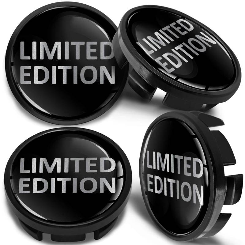 SkinoEu 4 x 65mm Nabendeckel Felgendeckel Radnabenabdeckung Nabenkappen Felgenkappen Radkappen Alufelgen Kompatibel mit VW 3B7 601 171 / 6U7 601 171 Limited Edition Schwarz CV 27 von SkinoEu