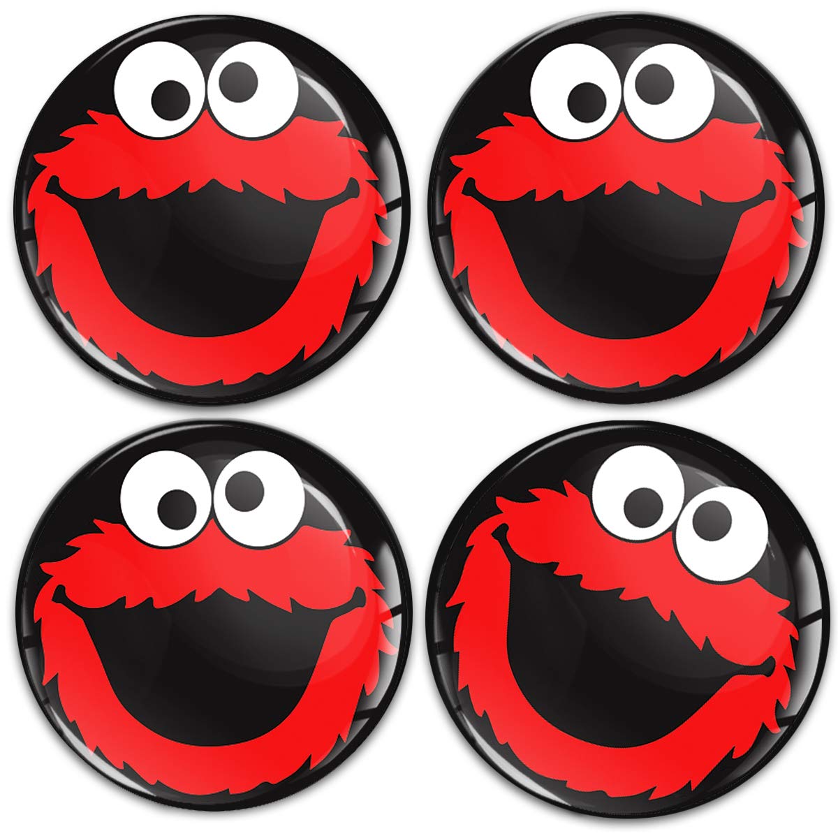 SkinoEu Aufkleber Autoaufkleber für Radkappen Nabenkappen Nabendeckel Radnabendeckel Rad-Aufkleber 50mm Schwarz Rot Elmo Cookie Monster A 5950 von SkinoEu