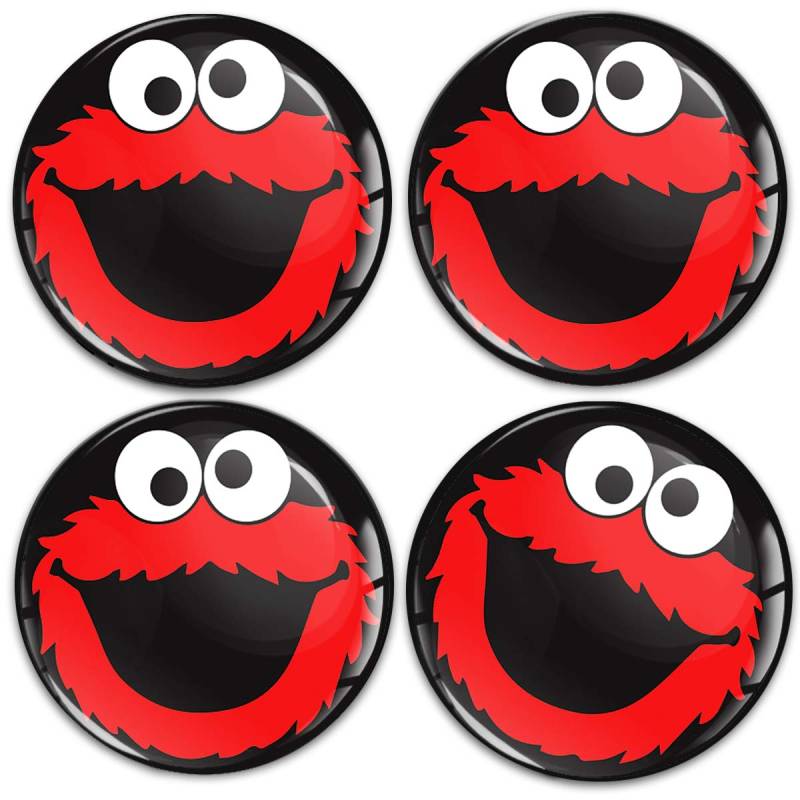 SkinoEu Aufkleber Autoaufkleber für Radkappen Nabenkappen Nabendeckel Radnabendeckel Rad-Aufkleber 65mm Rot Elmo Cookie Monster A 5965 von SkinoEu