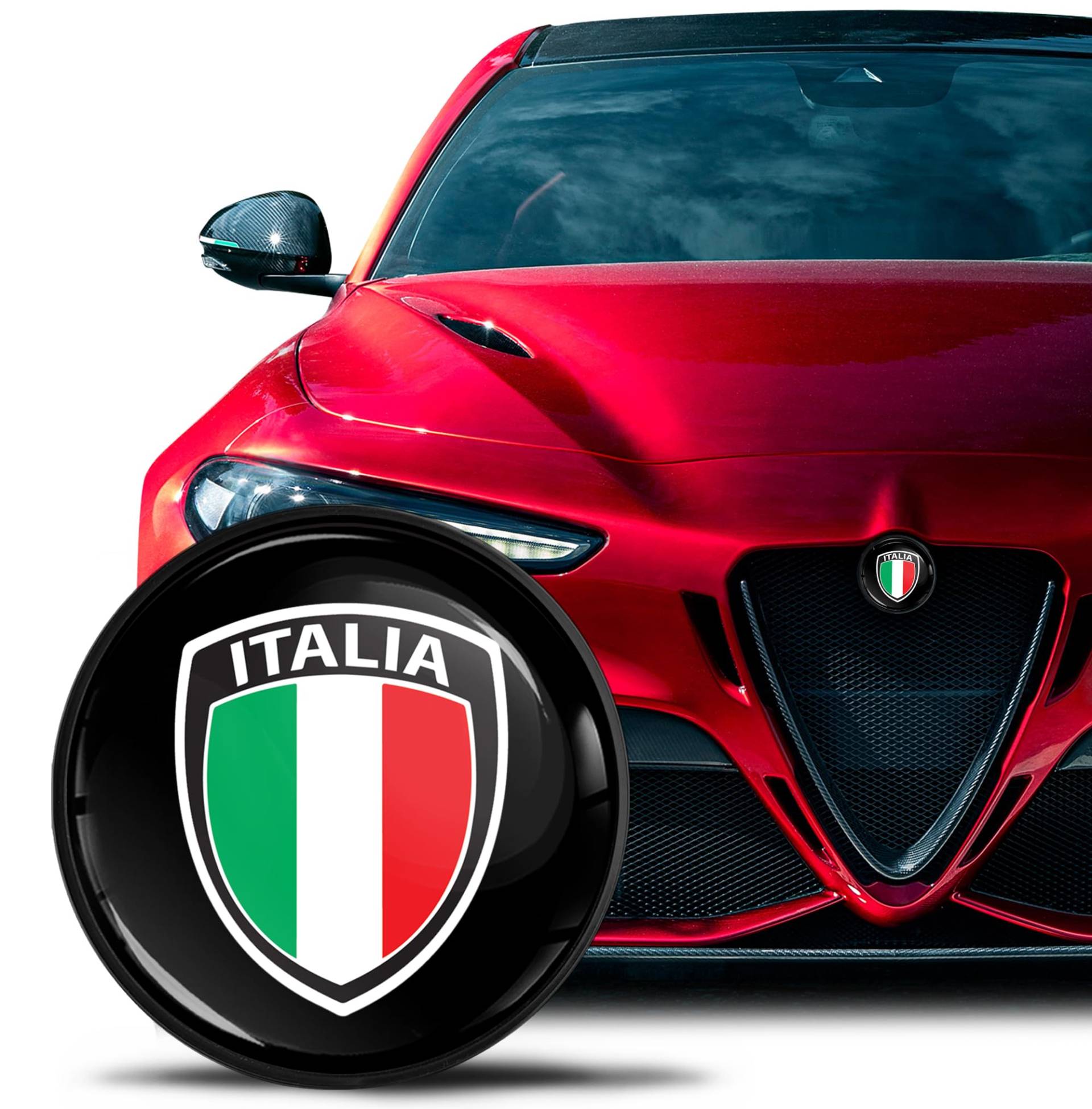 SkinoEu Kompatibel mit Alfa Romeo Emblem Plakette Motorhaube/Kofferraum 74mm für Giulietta 940 MiTo 156 147 159 GT Brera Spider 939 Italien Italienische Flagge EA 21 SkinoEu Kompatibel mit Alfa Romeo Emblem Plakette Motorhaube/Kofferraum 74mm für Giulietta 940 MiTo 156 147 159 GT Brera Spider 939 Italien Italienische Flagge EA 21 von SkinoEu