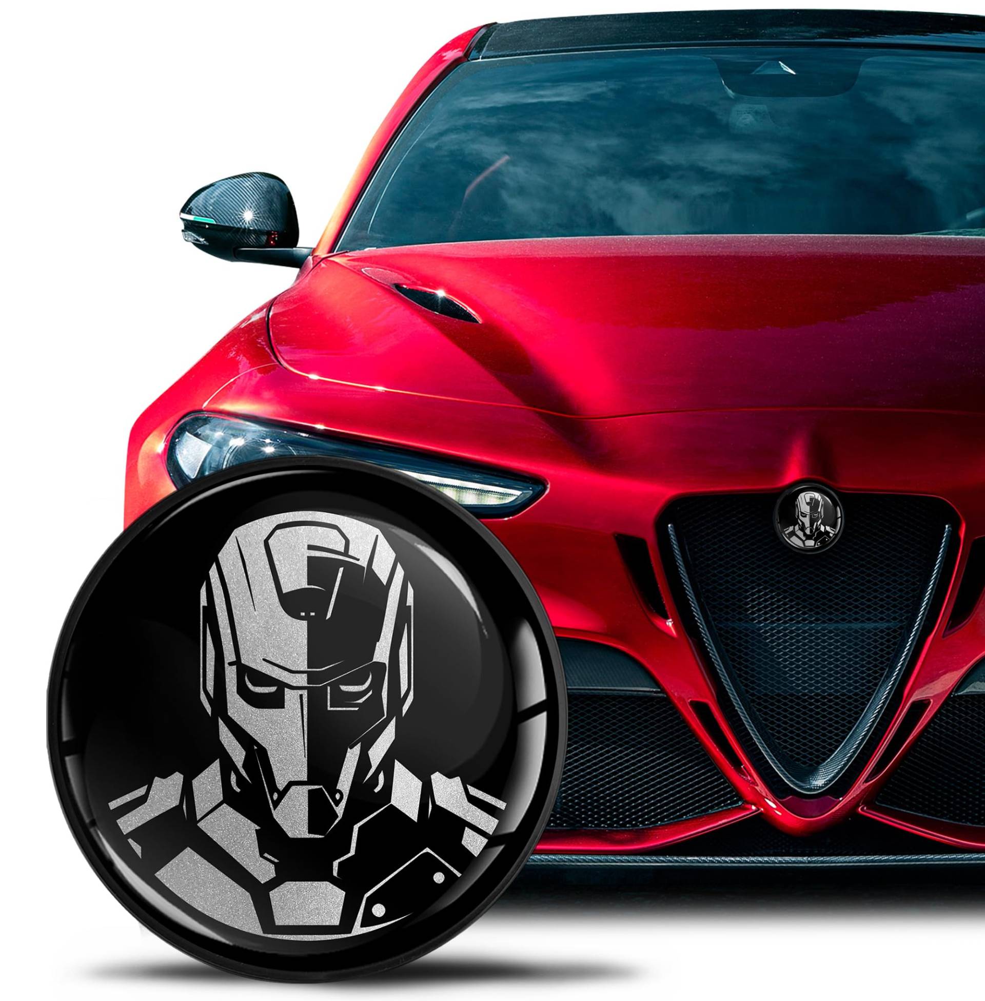 SkinoEu Kompatibel mit Alfa Romeo Emblem Plakette Motorhaube/Kofferraum 74mm für Giulietta 940 MiTo 156 147 159 GT Brera Spider 939 Robot Bot Schwarz Silber EA 25 SkinoEu Kompatibel mit Alfa Romeo Emblem Plakette Motorhaube/Kofferraum 74mm für Giulietta 940 MiTo 156 147 159 GT Brera Spider 939 Robot Bot Schwarz Silber EA 25 von SkinoEu