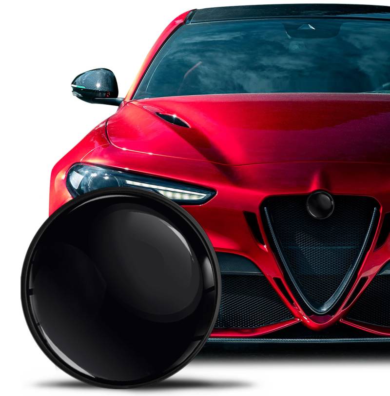 SkinoEu Kompatibel mit Alfa Romeo Emblem Plakette Motorhaube/Kofferraum 74mm für Giulietta 940 MiTo 156 147 159 GT Brera Spider 939 Schwarz EA 13 von SkinoEu