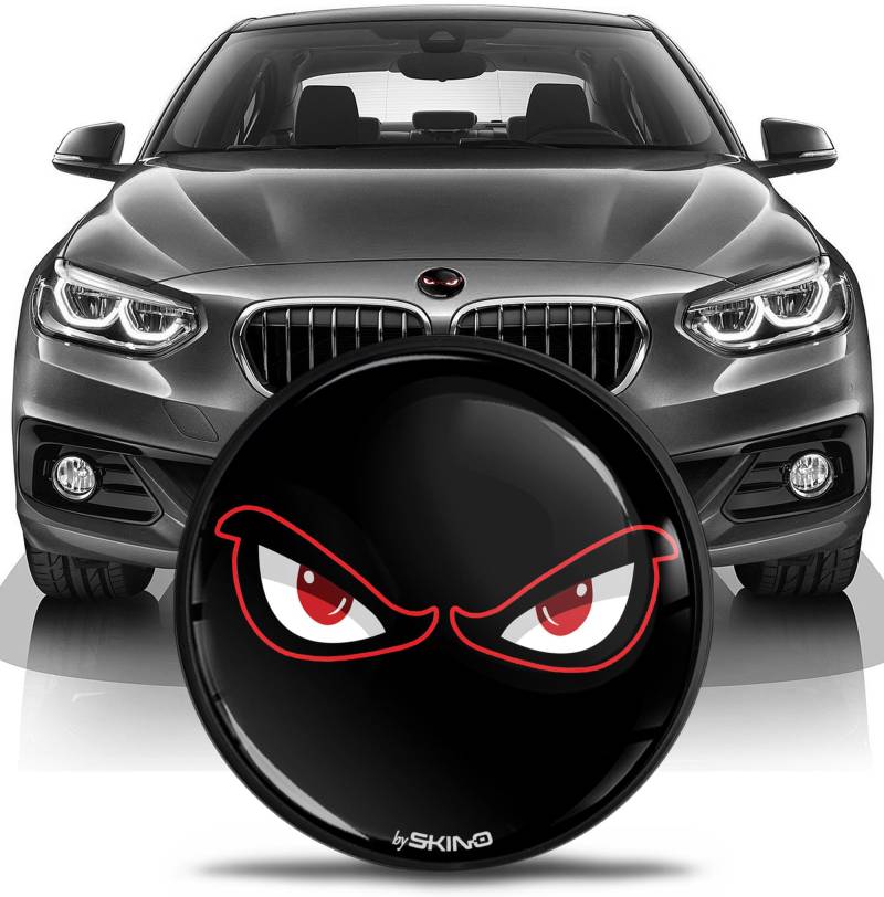 SkinoEu Tuning Emblem für Fronthaube und Kofferraum 82mm Kompatibel mit BMW Emblem 51147057794 Schwarz EN 11 von SkinoEu