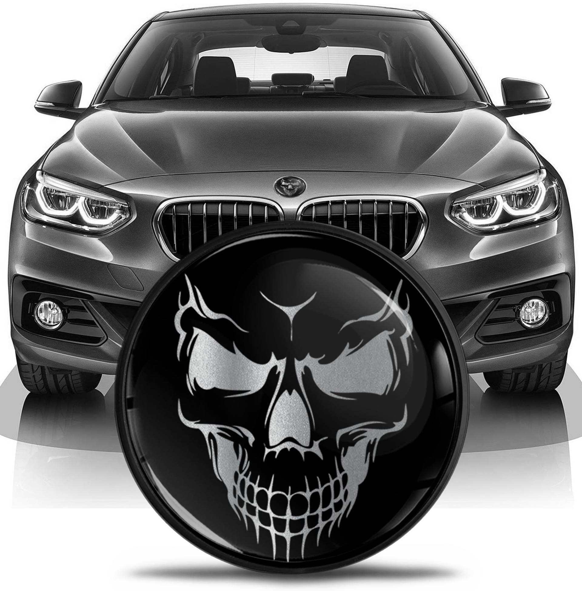 SkinoEu Tuning Emblem für Fronthaube und Kofferraum 82mm Kompatibel mit BMW Emblem 51147057794 Schädel Schwarz EN 15 SkinoEu Tuning Emblem für Fronthaube und Kofferraum 82mm Kompatibel mit BMW Emblem 51147057794 Schädel Schwarz EN 15 von SkinoEu