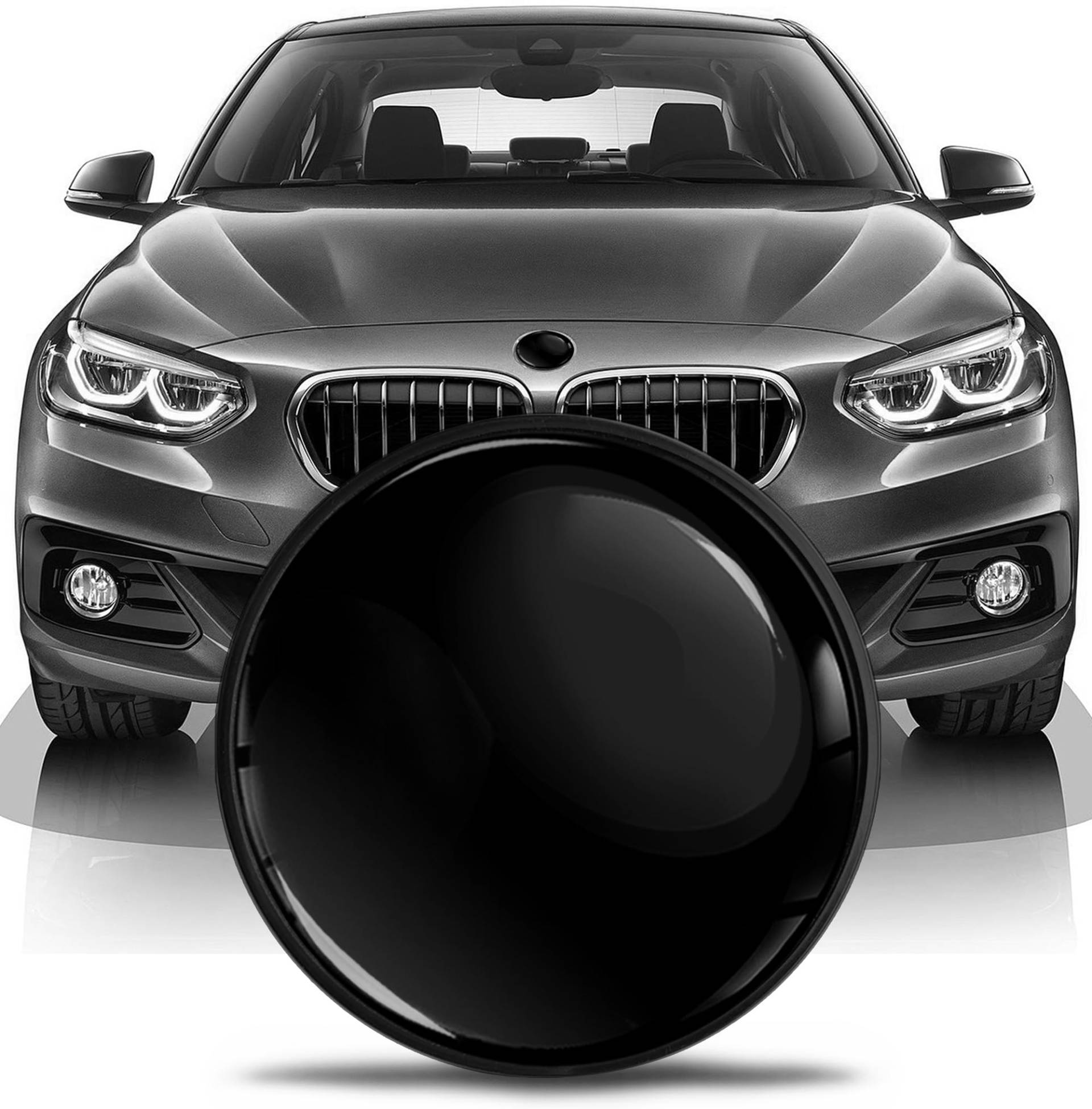 SkinoEu Kompatibel mit BMW Emblem 51147057794 für Motorhaube Kofferraum Plakette Abzeichen Heckklappe 82mm E81 E87 F07 GT F10 F11 F18 E63 E64 F06 GC F12 F13 Z4 E85 / E86 Schwarz EN 28 von SkinoEu
