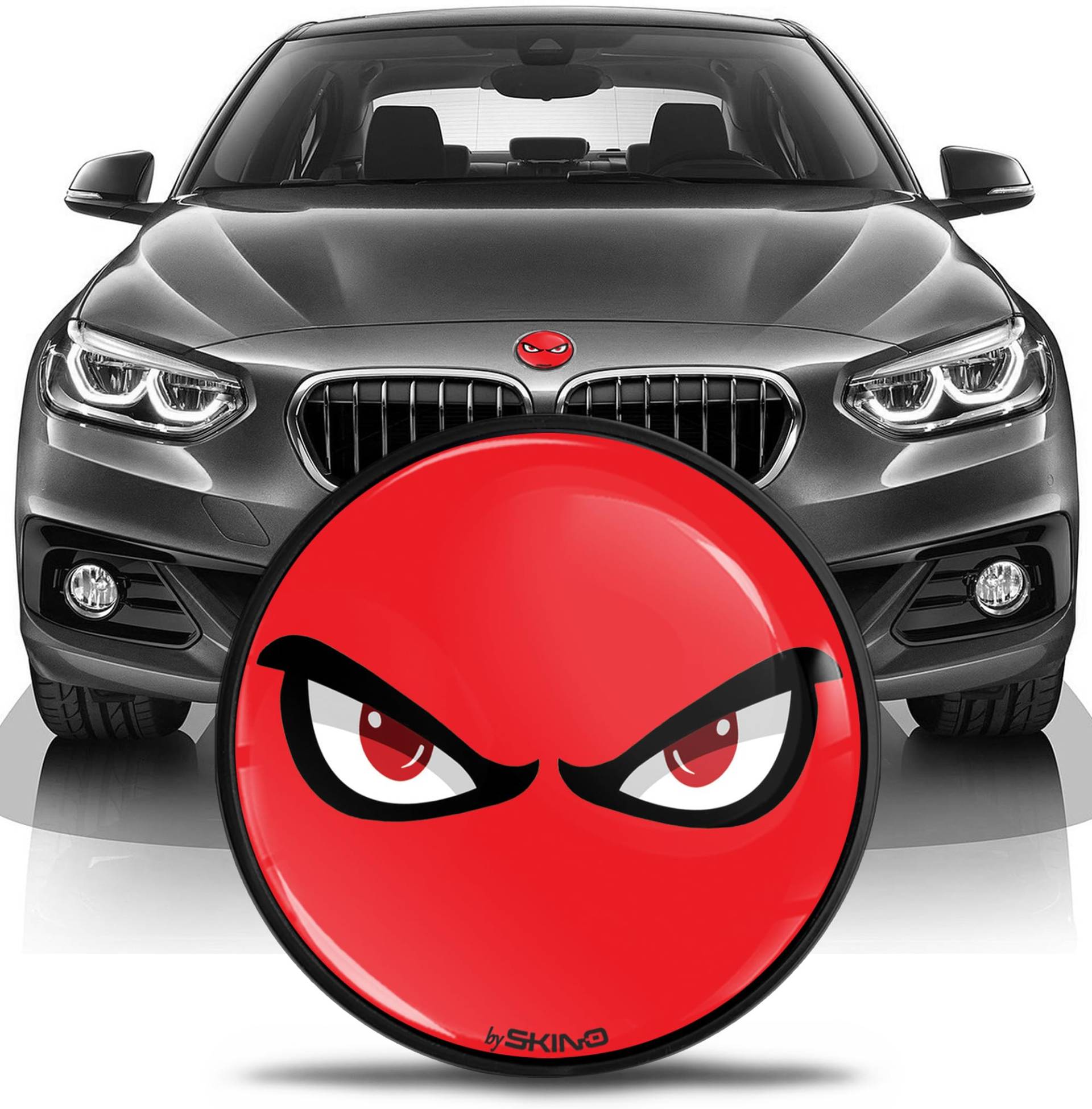 SkinoEu Kompatibel mit BMW Emblem 51147057794 für Motorhaube Kofferraum Plakette Abzeichen Heckklappe 82mm E81 E87 F07 GT F10 F11 F18 E63 E64 F06 GC F12 F13 Z4 E85 / E86 No Fear Rot EN 9 von SkinoEu