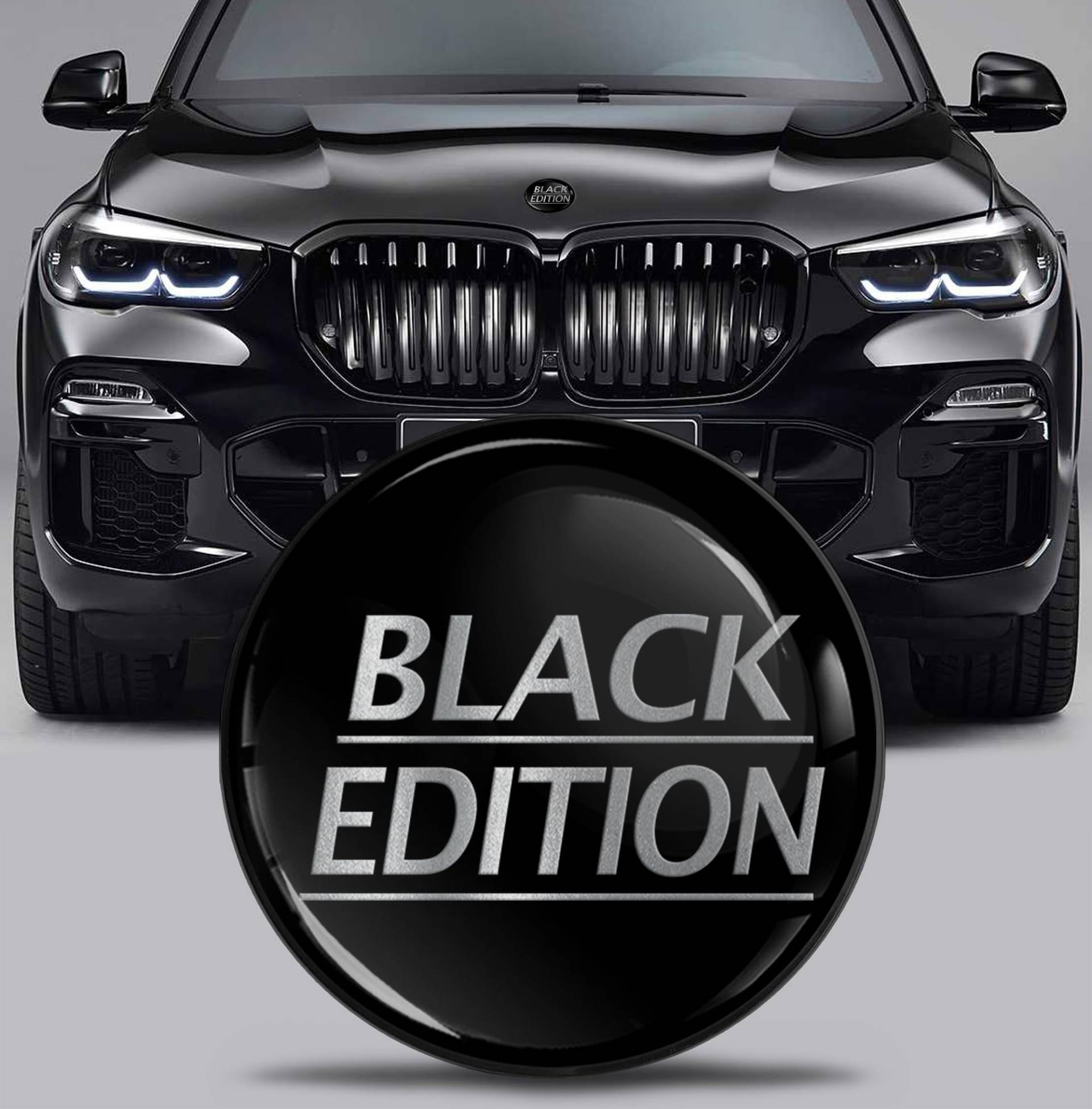 SkinoEu Kompatibel mit BMW Emblem Plakette 51767288752 82mm Durchmesser für Motorhaube/Kofferraum 1er 2er 3er 4er 5er 7er 8er X1 X2 X3 X4 X5 X6 X7 Black Edition Schwarz EX 17 von SkinoEu