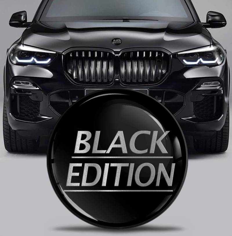 SkinoEu Tuning Emblem für Fronthaube und Kofferraum 82 mm Kompatibel mit BMW Emblem 51767288752 Black Edition Schwarz EX 17 von SkinoEu