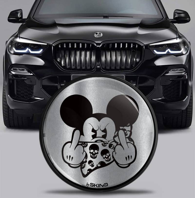 SkinoEu Kompatibel mit BMW Emblem Plakette 51767288752 82mm Durchmesser für Motorhaube/Kofferraum 1er 2er 3er 4er 5er 7er 8er X1 X2 X3 X4 X5 X6 X7 Silber Schwarz EX 7 von SkinoEu