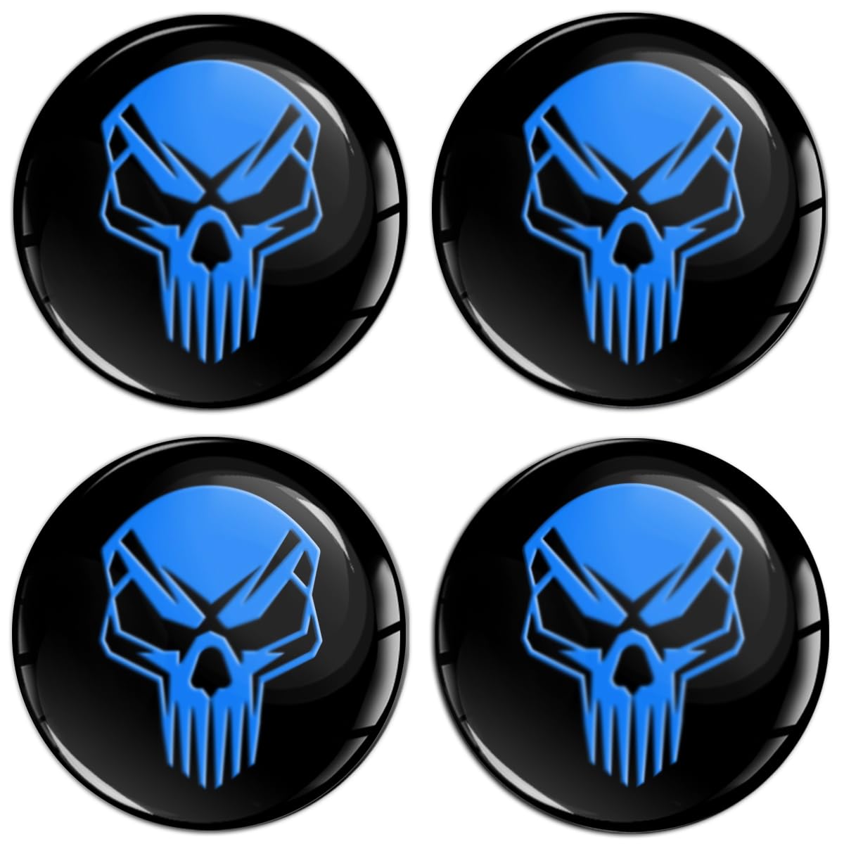 SkinoEu Set 4 x 60 mm Aufkleber für Radkappen Nabenkappen Nabendeckel Radnabendeckel Rad-Aufkleber Schwarz Blau Schädel Totenkopf A 360 SkinoEu Set 4 x 60 mm Aufkleber für Radkappen Nabenkappen Nabendeckel Radnabendeckel Rad-Aufkleber Schwarz Blau Schädel Totenkopf A 360 von SkinoEu