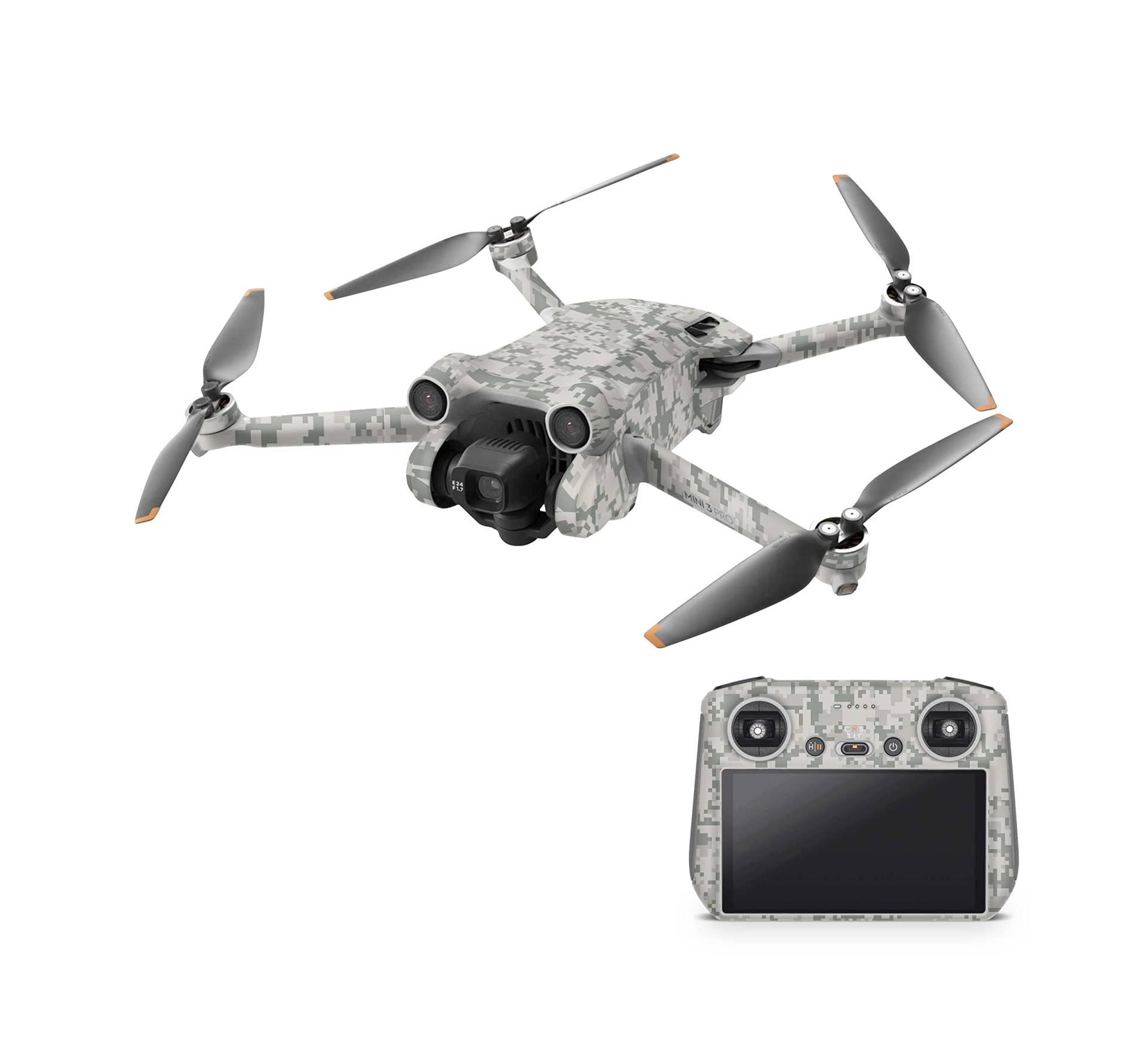 Skins4u Drohnen Aufkleber Set kompatibel mit DJI Mini 4 Pro, DJI Mini 4K Vinyl Skin mit Matter Oberfläche, 3 Akku Skins, Rapid Air Technologie (ACU Camo, DJI Mini 4 Pro) von Skins4u