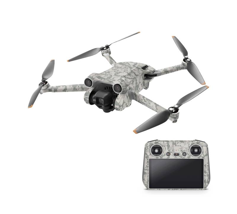 Skins4u Drohnen Aufkleber Set für DJI Mini 4 Pro & Mini 4K, Vinyl Skin mit Matter Oberfläche, 3 Akku Skins, Rapid Air Technologie (ACU Camo) von Skins4u