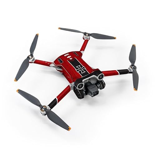 Skins4u Drohnen Aufkleber Set kompatibel mit DJI Mini 4 Pro, DJI Mini 4K Vinyl Skin mit Matter Oberfläche, 3 Akku Skins, Rapid Air Technologie (Roter Baron, DJI Mini 4 Pro) von Skins4u