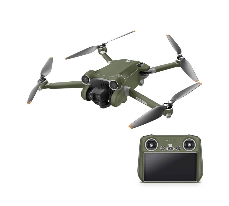 Skins4u Drohnen Aufkleber Set kompatibel mit DJI Mini 4 Pro, DJI Mini 4K Vinyl Skin mit Matter Oberfläche, 3 Akku Skins, Rapid Air Technologie (Solid State Olive, DJI Mini 4 Pro) von Skins4u