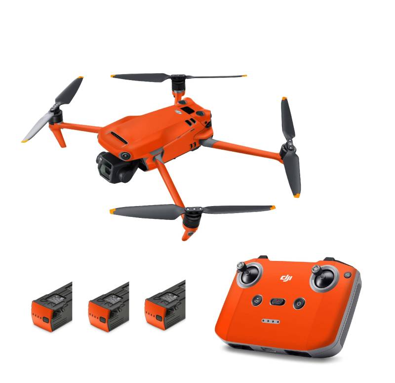 Skins4u Skin Folie Neon Orange Signal Farben selbst zusammenstellen kompatibel mit DJI Mavic 3 Enterprise/Thermal (Komplett Set inkl. 3 Akku Skins + Controller) von Skins4u